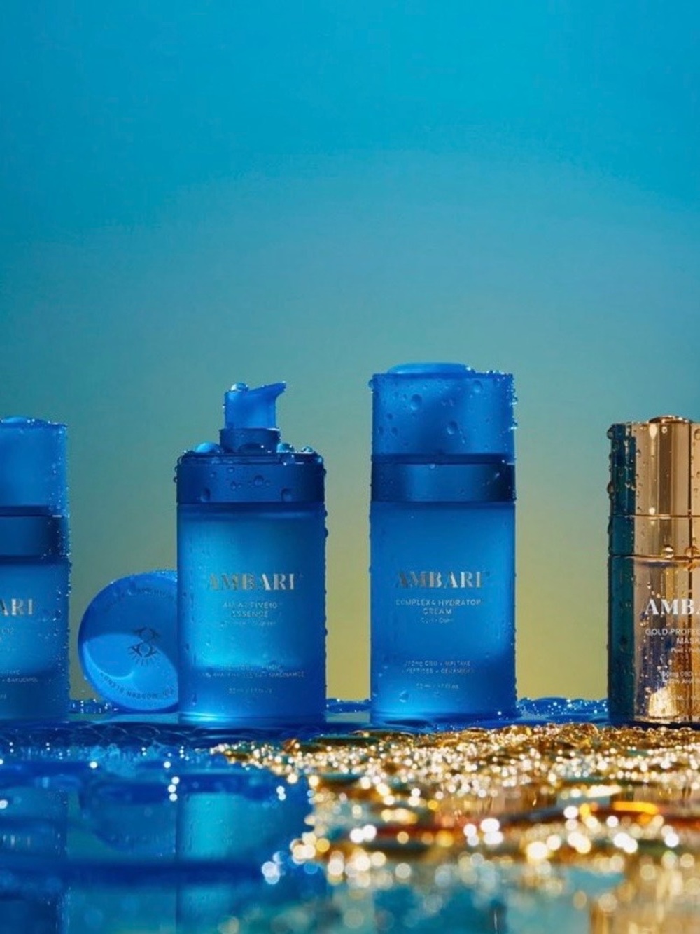 FULL SET Ambari Gold Profection22 Mask AM PM Active12 Serum Hydrating Cream NEW